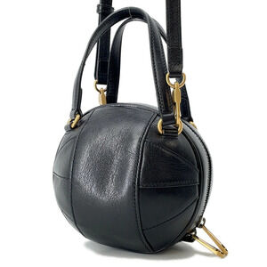 Gucci handbag basketball shoulder logo GG black leather bag